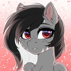 Size: 2000x2000 | Tagged: safe, artist:hakaina, imported from derpibooru, oc, oc only, pegasus, pony, chest fluff, ear fluff, freckles, solo