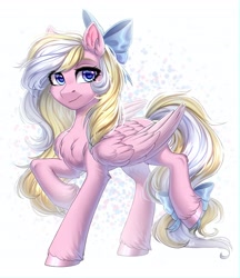 Size: 2765x3198 | Tagged: safe, artist:hakaina, imported from derpibooru, oc, oc only, oc:bay breeze, pegasus, pony, bow, chest fluff, ear fluff, hair bow, solo