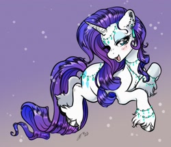 Size: 3434x2960 | Tagged: safe, artist:opalacorn, imported from derpibooru, rarity, pony, unicorn, chest fluff, ear piercing, earring, female, gradient background, jewelry, mare, piercing, solo, unshorn fetlocks