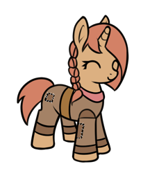 Size: 544x594 | Tagged: safe, artist:neuro, imported from derpibooru, oc, oc only, oc:sierra scorch, pony, unicorn, clothes, cute, eyes closed, female, filly, foal, long ears, ocbetes, simple background, smiling, solo, transparent background