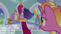 Size: 2000x1125 | Tagged: safe, edit, edited screencap, editor:quoterific, imported from derpibooru, screencap, luster dawn, spike, twilight sparkle, alicorn, the last problem, gigachad spike, older, older spike, older twilight, princess twilight 2.0, twilight sparkle (alicorn)