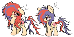 Size: 1297x653 | Tagged: safe, artist:muffinz, imported from derpibooru, oc, oc only, oc:cn2, oc:optic nerve, earth pony, pony, female, filly, foal, mare, siblings, simple background, sisters, twins, white background