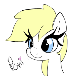 Size: 760x828 | Tagged: safe, artist:opnioc, edit, editor:strifesnout, oc, oc only, oc:aryanne, bust, colored, cute, eyelashes, heart, nazi, poni, portrait, razorblade, simple background, sketch, smiling, solo, white background