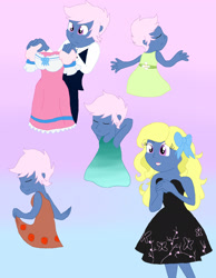 Size: 1280x1649 | Tagged: safe, artist:cmara, imported from derpibooru, oc, oc:azure/sapphire, equestria girls, black dress, clothes, crossdressing, dress, dress-up, femboy, little black dress, makeover, male, twirl