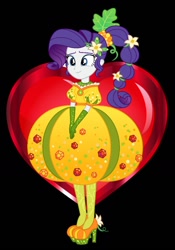 Size: 720x1028 | Tagged: safe, imported from derpibooru, rarity, human, equestria girls, equestria girls series, holidays unwrapped, spoiler:eqg series (season 2), black background, clothes, cornucopia costumes, cute, dress, female, heart, inflatable dress, pumpkin dress, raribetes, simple background