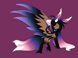 Size: 2732x2048 | Tagged: safe, artist:bunfoxx20studios, imported from derpibooru, oc, oc:alexus nictivia, pegasus, pony, big ears, colorful, cute, impossibly large ears, large wings, multiple tails, solo, spread wings, tail, two tails, wings
