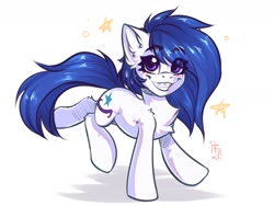 Size: 1600x1200 | Tagged: safe, artist:falafeljake, imported from derpibooru, oc, oc only, oc:sirius dreams, earth pony, pony, chest fluff, commission, ear fluff, earth pony oc, eye clipping through hair, eyebrows, eyebrows visible through hair, looking at you, signature, simple background, smiling, smiling at you, solo, white background