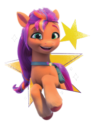 Size: 588x734 | Tagged: safe, imported from derpibooru, sunny starscout, earth pony, pony, female, g5, mane stripe sunny, mare, my little pony: make your mark, official, simple background, stars, transparent background