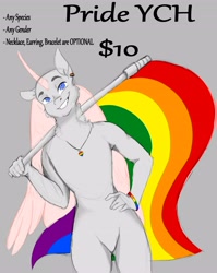 Size: 3264x4096 | Tagged: safe, artist:inisealga, imported from derpibooru, anthro, commission, pride, pride flag, pride month, ych example, ych sketch, your character here