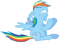 Size: 5543x4000 | Tagged: safe, artist:fabulouspony, imported from derpibooru, rainbow dash, pegasus, pony, sonic rainboom (episode), absurd resolution, eyes closed, faic, female, floppy ears, lip bite, mare, old art, partially open wings, simple background, sitting, solo, transparent background, vector, wings