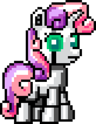 Size: 410x530 | Tagged: safe, artist:danatron1, imported from derpibooru, sweetie belle, pony, robot, robot pony, unicorn, friendship is witchcraft, female, filly, foal, g4, pixel art, solo, sweetie bot