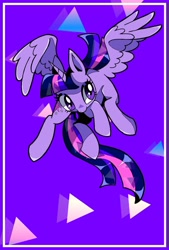 Size: 1181x1748 | Tagged: safe, artist:stacy_165cut, imported from derpibooru, twilight sparkle, alicorn, pony, flying, solo, spread wings, twilight sparkle (alicorn), wings