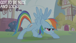 Size: 2000x1125 | Tagged: safe, edit, edited screencap, editor:quoterific, imported from derpibooru, screencap, rainbow dash, call of the cutie, solo