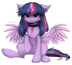 Size: 1928x1746 | Tagged: safe, artist:hornettwin, imported from derpibooru, twilight sparkle, alicorn, pony, cheek fluff, chest fluff, ear fluff, jewelry, necklace, simple background, sitting, solo, spread wings, transparent background, twilight sparkle (alicorn), wings