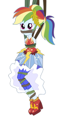 Size: 1500x2901 | Tagged: safe, artist:splendidbondage, imported from derpibooru, rainbow dash, human, equestria girls, legend of everfree, bondage, bound and gagged, gag, simple background, solo, transparent background, vine, vine bondage