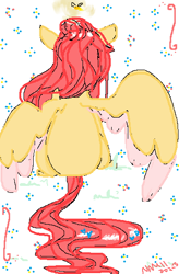 Size: 358x546 | Tagged: safe, artist:namiiarts, imported from derpibooru, fluttershy, pegasus, pony, rear view, sitting, solo, spread wings, wings