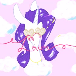 Size: 2500x2500 | Tagged: safe, artist:namiiarts, imported from derpibooru, rarity, pony, unicorn, bust, glasses, solo, text