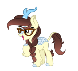 Size: 1313x1203 | Tagged: safe, artist:darbypop1, imported from derpibooru, oc, oc:darby, kirin, female, glasses, simple background, solo, species swap, transparent background