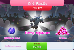 Size: 1266x861 | Tagged: safe, idw, imported from derpibooru, bundle, costs real money, english, gameloft, gem, idw showified, magic coins, mobile game, my little pony: magic princess, nightmare creature, nightmare forces, numbers, official, sale, solo, text, unnamed character, unnamed nightmare forces