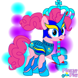 Size: 3600x3600 | Tagged: safe, artist:fanvideogames, imported from derpibooru, pinkie pie, armor, armored pony, female, looking at you, simple background, solo, transparent background