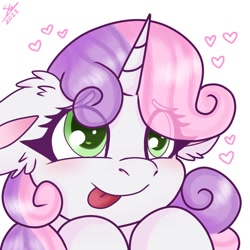 Size: 1280x1280 | Tagged: safe, artist:galaxy swirl, imported from derpibooru, sweetie belle, pony, unicorn, female, mare, simple background, solo, white background