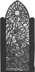 Size: 623x1282 | Tagged: safe, alternate version, artist:malte279, imported from derpibooru, part of a set, princess celestia, alicorn, cardboard, craft, monochrome, stained glass, transparent paper