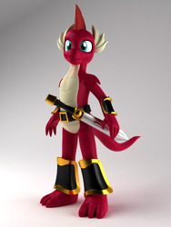 Size: 1500x2000 | Tagged: safe, artist:argos90, imported from derpibooru, oc, oc only, dragon, 3d, dragon oc, male, non-pony oc, sword, weapon