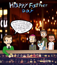 Size: 3336x3832 | Tagged: safe, imported from derpibooru, hondo flanks, clay puppington, crossover, father's day, gerald broflovski, hank hill, jerry smith, king of the hill, moral orel, rick and morty, south park