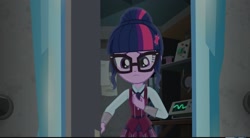 Size: 2160x1194 | Tagged: safe, imported from derpibooru, screencap, sci-twi, twilight sparkle, human, equestria girls, friendship games, clothes, crystal prep academy, crystal prep academy uniform, glasses, hair bun, necktie, school, school uniform, schoolgirl, solo, uniform