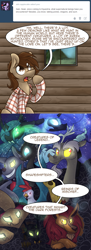 Size: 600x1649 | Tagged: safe, artist:supernaturalismagic, imported from derpibooru, discord, nightmare moon, queen chrysalis, changeling, changeling queen, cockatrice, diamond dog, draconequus, earth pony, hydra, manticore, pony, timber wolf, ask, crossover, female, glowing, glowing eyes, male, multiple heads, ponified, sam winchester, stallion