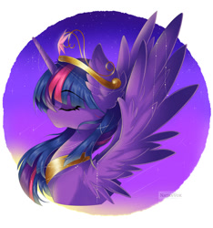 Size: 1280x1368 | Tagged: safe, artist:natanvok, imported from derpibooru, twilight sparkle, alicorn, pony, bust, portrait, solo, twilight sparkle (alicorn)