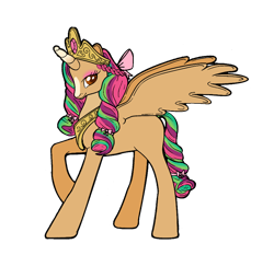 Size: 900x839 | Tagged: safe, artist:crumbelinadicarmello, artist:noelle23, imported from derpibooru, oc, oc only, alicorn, pony, base used, blaze (coat marking), bow, braid, coat markings, colored lineart, curly mane, facial markings, g4, g5, gradient horn, hair bow, horn, lineart used, offspring, parent:hitch trailblazer, parent:sunny starscout, parents:sunnyhitch, pigtails, ribbon, ringlets, simple background, solo, transparent background