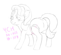 Size: 1000x900 | Tagged: safe, artist:veincchi, imported from derpibooru, starlight glimmer, oc, pony, unicorn, advertisement, ass up, auction, blushing, commission, cute, diaper, diaper fetish, fetish, solo, ych example, ych sketch, your character here