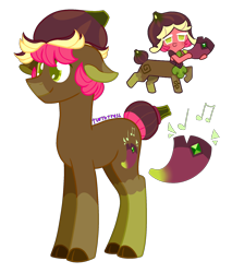 Size: 1700x2000 | Tagged: safe, artist:turtle trash, imported from derpibooru, pony, cloven hooves, cookie run, crossover, fig cookie, hat, male, ponified, simple background, solo, transparent background