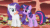 Size: 800x450 | Tagged: safe, imported from derpibooru, screencap, rarity, twilight sparkle, pony, unicorn, season 1, sonic rainboom (episode), abuse, angry, animated, book, butt bump, butt punch, butt smash, duo, duo female, female, gif, golden oaks library, now go on, ouch, out of context, raribitch, rarity is not amused, twilybuse, unamused, unicorn twilight