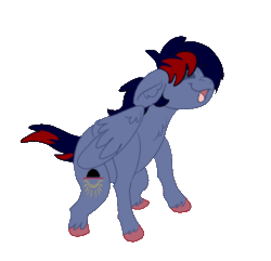 Size: 565x545 | Tagged: safe, alternate version, artist:euspuche, imported from derpibooru, oc, oc only, oc:dawn chaser, pegasus, pony, alternate character, animated, colored hooves, commission, dance till you die dog, dancing, gif, male, meme, pegasus oc, ponified animal photo, simple background, solo, stallion, tail, transparent background, two toned mane, two toned tail, wings, ych result, your character here
