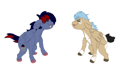 Size: 1001x561 | Tagged: safe, alternate version, artist:euspuche, imported from derpibooru, oc, oc only, oc:dawn chaser, oc:onyx, pegasus, pony, alternate character, animated, colored hooves, commission, dance till you die dog, dancing, gif, male, meme, pegasus oc, ponified animal photo, simple background, stallion, tail, transparent background, two toned mane, two toned tail, wings, ych result, your character here