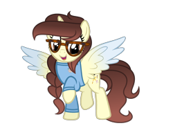 Size: 2753x2185 | Tagged: safe, artist:darbypop1, imported from derpibooru, oc, oc only, oc:darby, alicorn, pony, atg 2023, clothes, female, glasses, mare, newbie artist training grounds, shirt, simple background, solo, transparent background