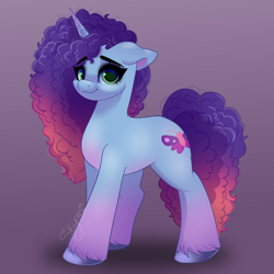 Size: 2000x2000 | Tagged: safe, artist:skyboundsiren, imported from derpibooru, pony, unicorn, cute, digital art, female, floppy ears, freckles, g5, looking at you, mare, misty brightdawn, mistybetes, signature, simple background, smiling, solo, unshorn fetlocks