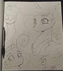 Size: 904x1024 | Tagged: safe, artist:thelunarmoon, imported from derpibooru, princess cadance, alicorn, pony, bust, eyes closed, female, mare, monochrome, pencil drawing, sketch, sketch dump, solo, traditional art