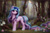 Size: 7680x5120 | Tagged: safe, derpibooru exclusive, editor:felisamafeles, editor:maonyman, imported from derpibooru, izzy moonbow, pony, unicorn, ai assisted, ai content, ai generated, beautiful, cute, female, flower, flower field, forest, fur, g5, generator:stable diffusion, long mane, long tail, moonlight, night, solo, tail, wallpaper