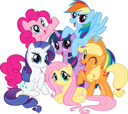 Size: 4651x4155 | Tagged: safe, imported from derpibooru, applejack, fluttershy, pinkie pie, rainbow dash, rarity, twilight sparkle, alicorn, earth pony, pegasus, pony, unicorn, .svg available, eye clipping through hair, female, g4, high res, mane six, mane six opening poses, mare, official, simple background, stock vector, svg, transparent background, twilight sparkle (alicorn), vector