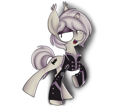Size: 3000x2600 | Tagged: safe, artist:alandisc, imported from derpibooru, bat pony, bat pony unicorn, hybrid, pony, unicorn, bedroom eyes, broken horn, clothes, discorded, dyed mane, dyed tail, ear tufts, emo, gerard way, horn, jacket, looking at you, makeup, male, ponified, raised hoof, simple background, smiling, smiling at you, solo, tail, the black parade, transparent background