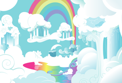 Size: 8724x5971 | Tagged: safe, imported from derpibooru, .svg available, cloud, cloudsdale, g4, high res, liquid rainbow, official, rainbow, simple background, sky, stock vector, svg, transparent background, vector
