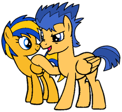 Size: 524x482 | Tagged: safe, artist:noikincade67, imported from derpibooru, flash sentry, oc, oc:flare spark, pegasus, pony, cousins, duo, duo male and female, female, male, simple background, transparent background