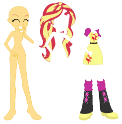 Size: 542x550 | Tagged: safe, artist:lordsfrederick778, artist:selenaede, imported from derpibooru, sunset shimmer, equestria girls, alternate design, base used