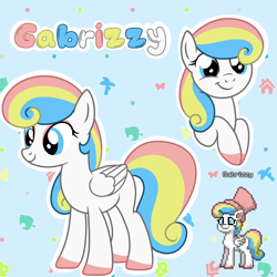 Size: 2048x2048 | Tagged: safe, imported from derpibooru, oc, oc:gabrizzy, pegasus, pony, pony town, adult, cotton candy, female, light skin, mare, pegasus oc, reference, wings