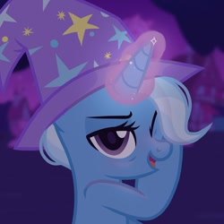 Size: 1080x1080 | Tagged: artist needed, safe, imported from derpibooru, trixie, pony, unicorn, the last problem, female, glowing, glowing horn, horn, older, older trixie, solo