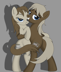 Size: 1004x1185 | Tagged: safe, artist:dddromm, imported from derpibooru, oc, oc only, earth pony, pony, fallout equestria, bipedal, butt, female, lidded eyes, mare, plot, siblings, sisters, twins