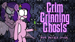 Size: 1280x720 | Tagged: safe, artist:professorventurer, imported from derpibooru, pipp petals, demon, demon pony, ghost, ghost pony, original species, pegasus, undead, candlestick, disney, fake thumbnail, fire, frightened, g5, green fire, grim grinning ghosts, grin, pippamena, primrose petals, self paradox, self ponidox, smiling, the haunted mansion